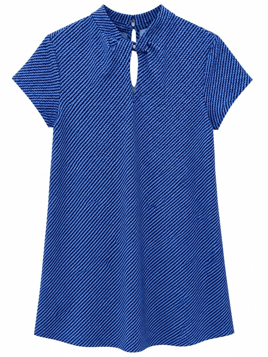 J. McLaughlin Dresses & Skirts - J.McLaughlin Belle Dress Womens Small Blue Geometric Print Mock Neck Keyhole NWT